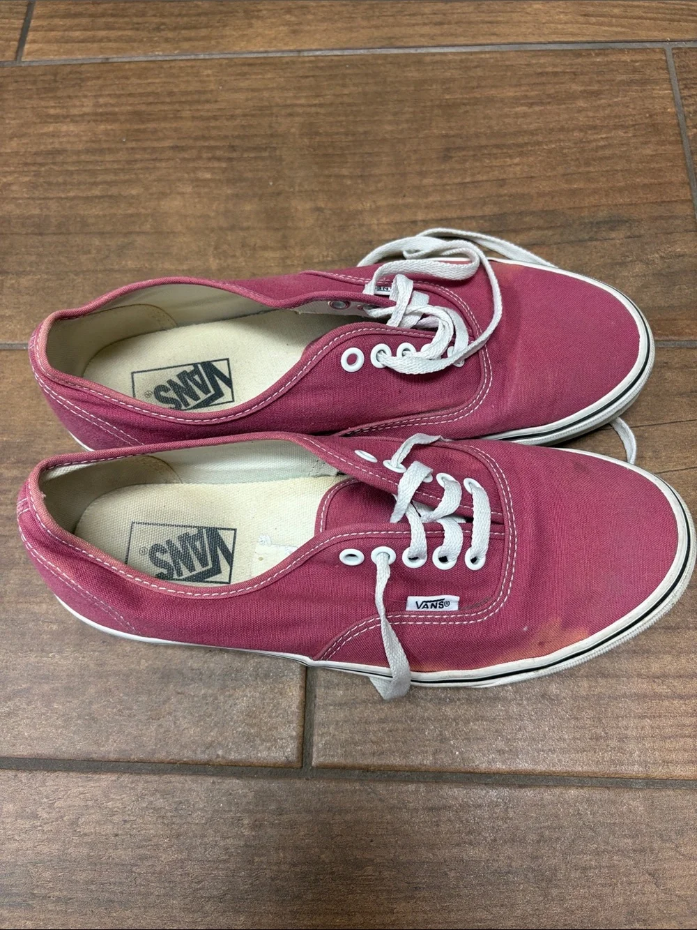 Vans Low-Top Canvas Sneakers in Wine with White Trim